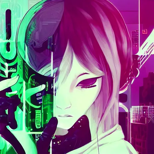 Prompt: Frequency indie album cover, luxury advertisement, green filter, green and black colors. highly detailed post-cyberpunk sci-fi close-up schoolgirl in asian city in style of cytus and deemo, mysterious vibes, by Ilya Kuvshinov, by Greg Tocchini, nier:automata, set in half-life 2, beautiful with eerie vibes, very inspirational, very stylish, with gradients, surrealistic, dystopia, postapocalyptic vibes, depth of field, mist, rich cinematic atmosphere, perfect digital art, mystical journey in strange world, beautiful dramatic dark moody tones and studio lighting, shadows, bastion game, arthouse