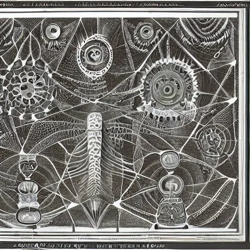 Prompt: inner workings of the computer by Ernst Haeckel