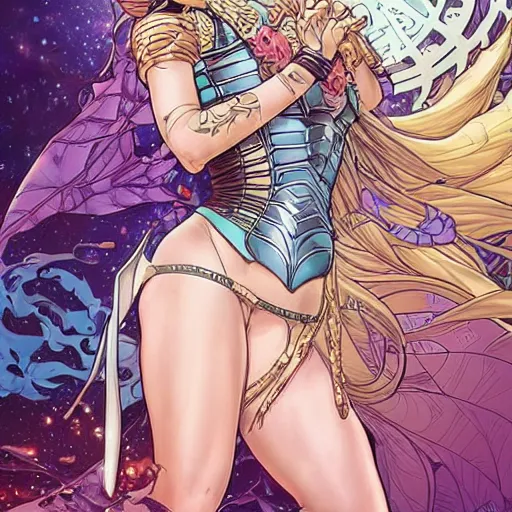 Prompt: the borg queen perfect coloring, low saturation, epic composition, masterpiece, bold complimentary colors. stunning masterfully illustrated by artgerm, range murata, alphonse mucha, katsuhiro otomo