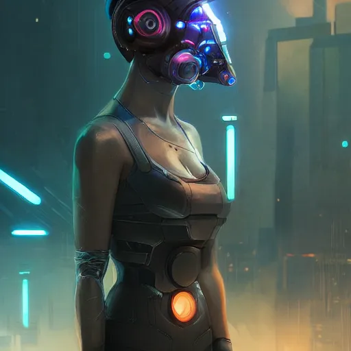 Prompt: a futuristic girl wearing a cyberkinetic mask, highly detailed, trending on artstation, 8 k resolution, ultra detailed, cyberpunk, retrowave, by wlop, greg rutkowski, smooth, sharp focus