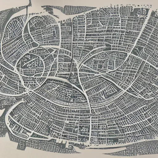 Prompt: very detailed, intricate, artsy, grotosque, jakarta map by gareth fuller and claire brewster