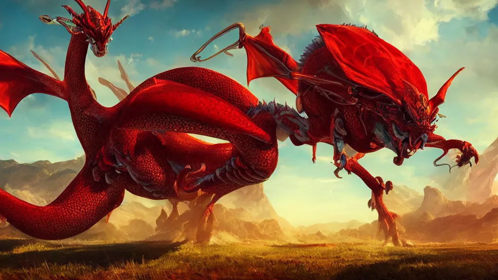 Image similar to giant ladybug dragon, fantasy artwork, very very very beautiful scenery, hd, hdr, ue5, ue6, unreal engine 5, cinematic 4k wallpaper, 8k, ultra detailed, high resolution, artstation, award winning