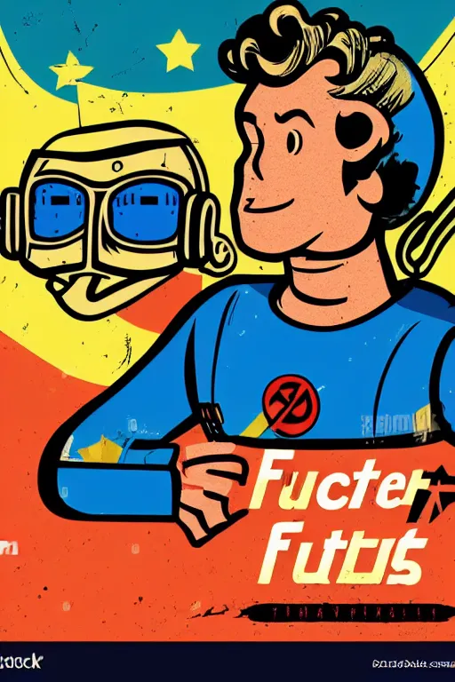 Image similar to fallout 7 6 retro futurist illustration art by butcher billy, sticker, colorful, illustration, highly detailed, simple, smooth and clean vector curves, no jagged lines, vector art, smooth andy warhol style