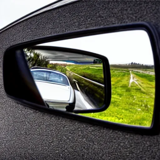 Image similar to view in rear view mirror