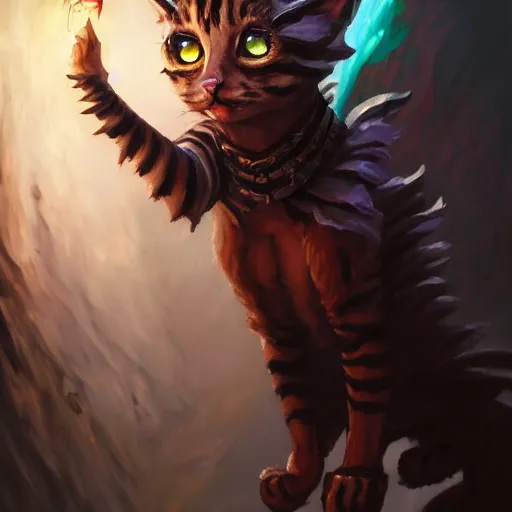 Image similar to Oil Painting of Cat Witch, Anthropomorphized, evil, magic the gathering artwork, horror, D&D, fantasy, cinematic lighting, centered, symmetrical, highly detailed, digital painting, artstation, concept art, smooth, sharp focus, illustration, volumetric lighting, epic Composition, 8k, art by Akihiko Yoshida and Greg Rutkowski and Craig Mullins, oil painting, cgsociety
