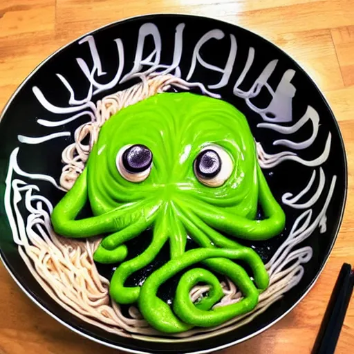 Image similar to cthulhu made of ramen