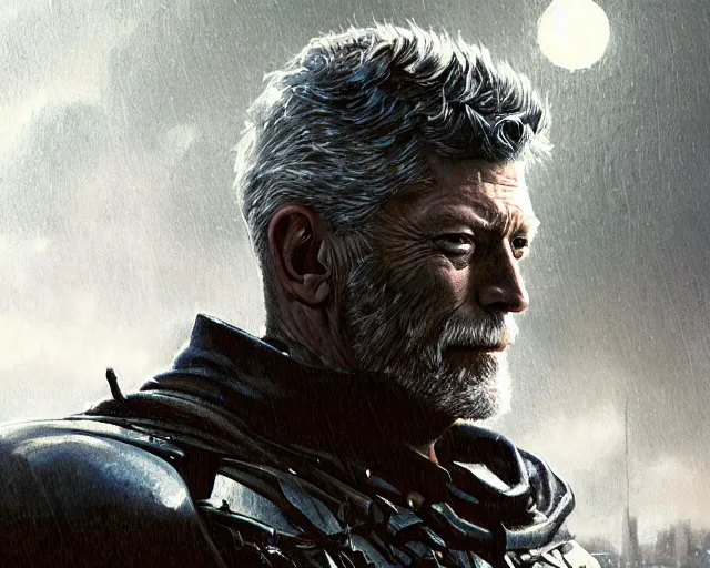 Image similar to highly detailed portrait of stephen lang as thomas wayne, in batman : arkham knight, stephen bliss, unreal engine, fantasy art by greg rutkowski, loish, rhads, ferdinand knab, makoto shinkai and lois van baarle, ilya kuvshinov, rossdraws, tom bagshaw, global illumination, radiant light, detailed and intricate environment