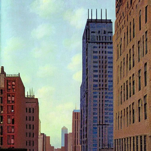 Prompt: Chicago by René Magritte