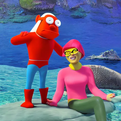 Image similar to barnacle boy and mermaid man ultra realistic 4 k photograph