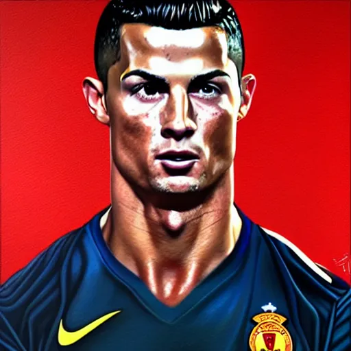 Image similar to ultra realistic portrait painting of Cristiano Ronaldo , painted by Tristan Eaton Stanley Artgerm and Tom Bagshaw