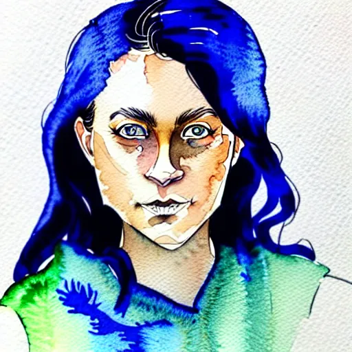 Image similar to a beautiful and very detailed character concept watercolour portrait of sanna!!!!! marin!!!!!, the young female prime minister of finland as a druidic wizard