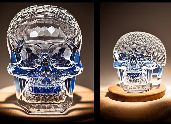 Image similar to crystal skull encased in crystal cube. Highly detailed 8k. Intricate. Nikon d850 55mm. Award winning photography.