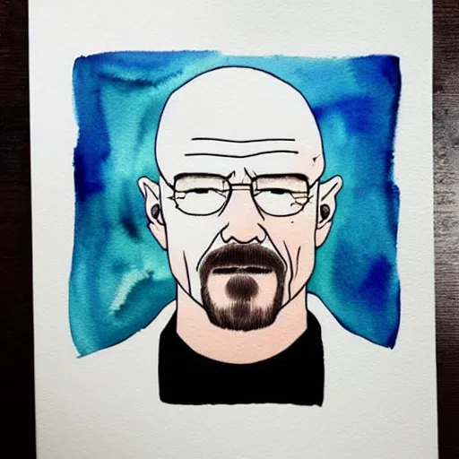 Prompt: walter white watercolor