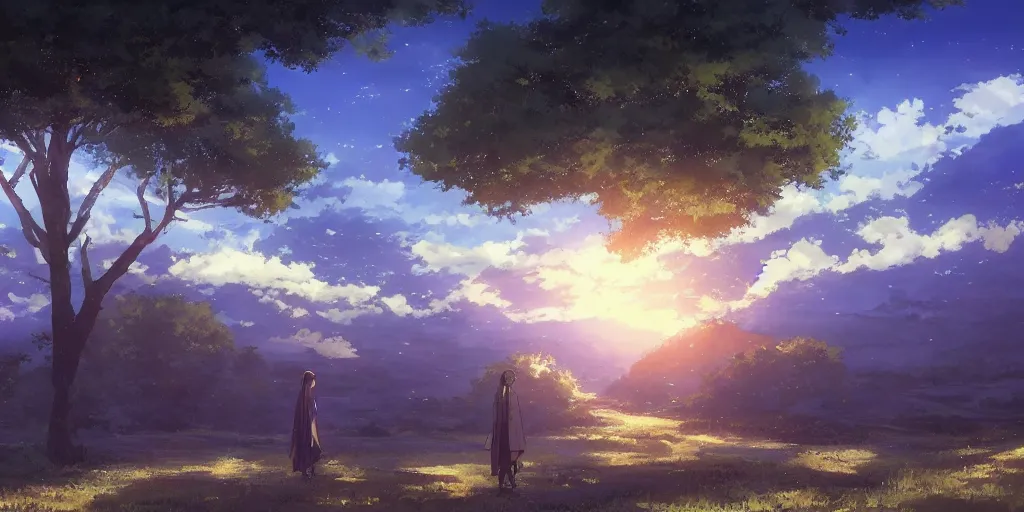 Prompt: a stunning biblical landscape by makoto shinkai