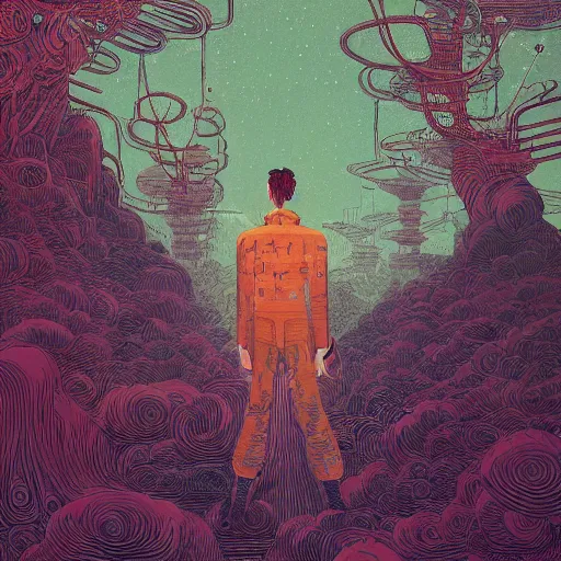 Image similar to illustration of the expression tohave something in mind, by Victo Ngai and James Gilleard and Bruce Pennington