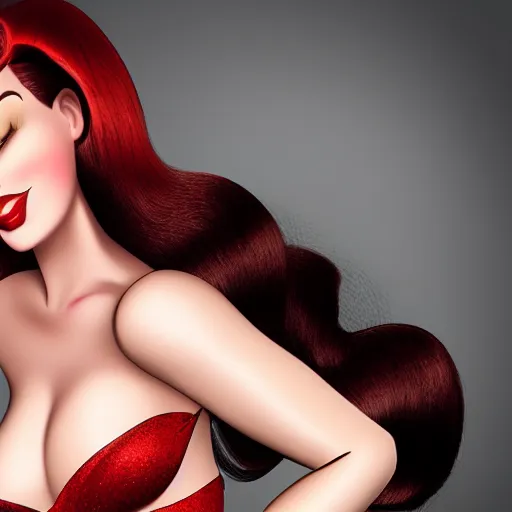 Prompt: Photograph of Jessica Rabbit if she were a real person.