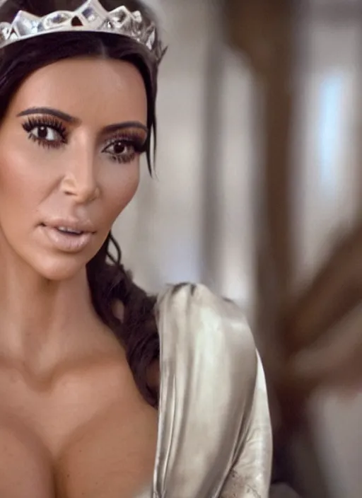 Image similar to film still of kim kardashian as princess leigha in star wars,