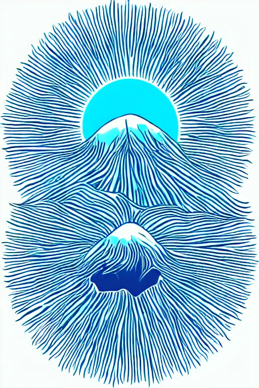 Image similar to sun mountain water illustration vector digital art trending on artstation