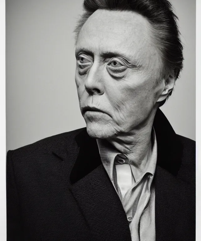 Image similar to photograph of christopher walken, by robert mapplethorpe, intense, bold, exaggerated, ultra sharp, extra details, ultra high quality, trending on pinteresst