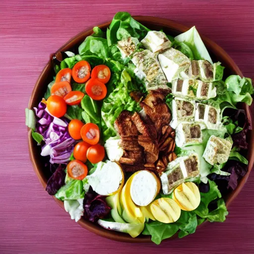 Image similar to artemis pebdani as a cobb salad, amazing, movie still, 8 k