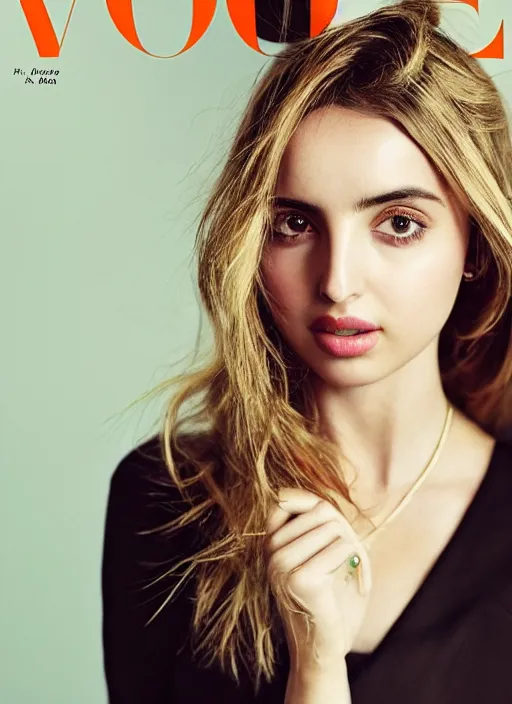 Prompt: a portrait of ana de armas by mario testino, head shot, award winning, cover of vogue, sony a 7 r