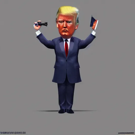 Image similar to fbi arresting donald trump, digital art, in the style of artstation