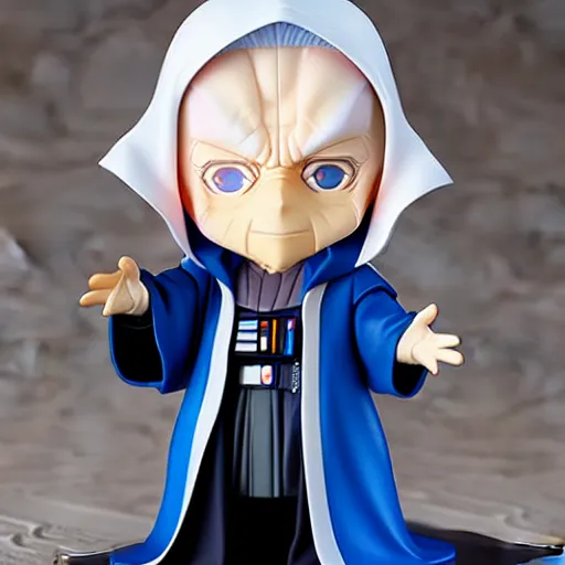 Image similar to nendoroid hooded darth sidious emperor palpatine from star wars, detailed, custom