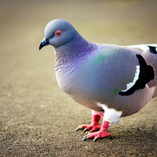 Prompt: a mix of a pigeon and a dog, photography