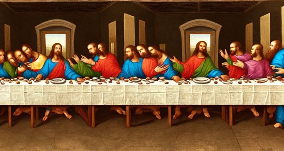 Prompt: The Last Supper, but every character is a baby