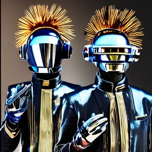 Image similar to daft punk bodhisattva, digital photoreal art