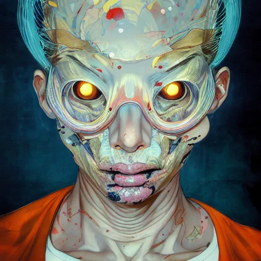 Image similar to prompt : figurative unique portrait soft light painted by james jean and katsuhiro otomo and erik jones, inspired by akira anime, smooth face feature, intricate oil painting, high detail illustration, sharp high detail, manga and anime 1 9 9 9