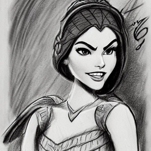 Image similar to milt kahl sketch of victoria justice as princess padme from star wars episode 3