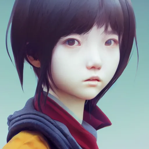 Prompt: worksafe. insanely detailed. by wlop, ilya kuvshinov, krenz cushart, greg rutkowski, pixiv. zbrush sculpt, octane, maya, houdini, vfx. close - up korean schoolgirl. cinematic dramatic atmosphere, sharp focus, volumetric lighting.