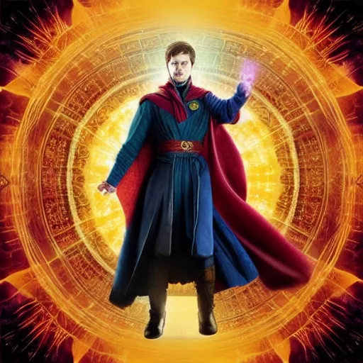 Prompt: Daniel Radcliffe as Doctor Strange, by Thomas Kinkade