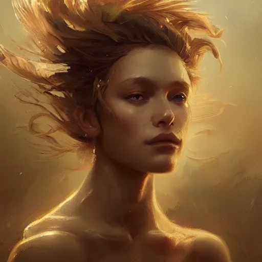 Image similar to a beautiful portrait of a wind goddess by Greg Rutkowski and Raymond Swanland, Trending on Artstation, ultra realistic digital art