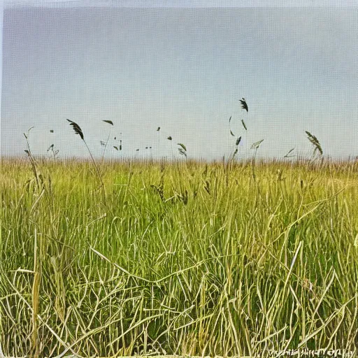 Prompt: “ a white linen picnic blanket in the foreground of a grassy prairie scene, muted colours, f3.5”