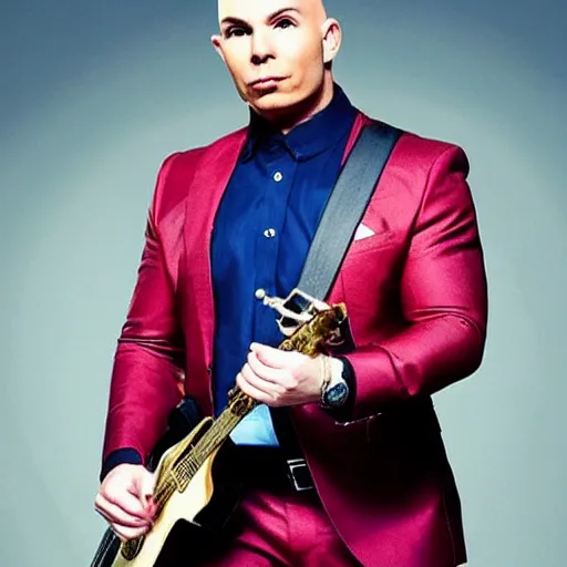 Prompt: pitbull the musician as a real pitbull