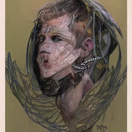 Image similar to An anthropomorphic pickle with the face of Mark Zuckerberg, intricate, highly detailed, digital painting, artstation, oppressive lighting, fashion concept art, sharp focus, illustration, art by greg rutkowski and alphonse mucha