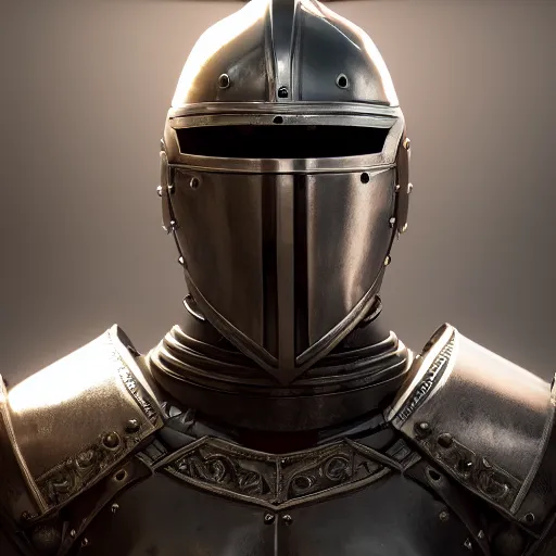 Prompt: medieval black knight, shiny armor, hyperrealistic, detailed, low angle view, light, god ray, vray, ray tracing, 4 k