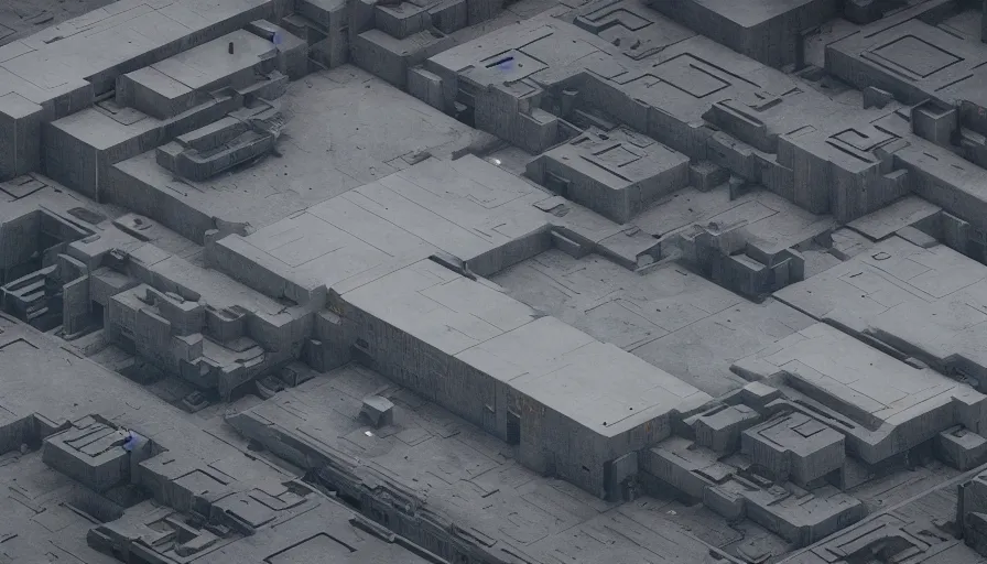 Image similar to big brutalist military base on clliffs, drawing architecture, very long shot, top angle, pritzker architecture prize, science fiction, control the game, brutalism, earthbound, jan urschel