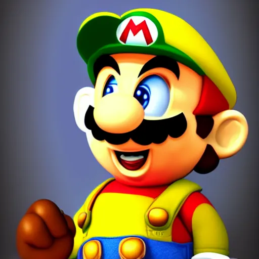 Image similar to realistic super Mario, artstation