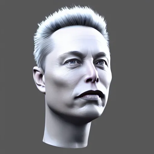 Prompt: elon musk head 3 d model, zbrush, wireframe, retopology, artstation, digital human