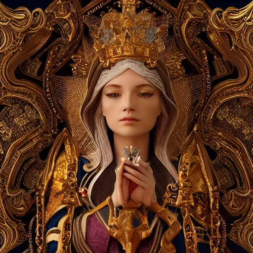 Image similar to queen of heaven, ornate and intricate, stunning, 4 k cinematic octane render