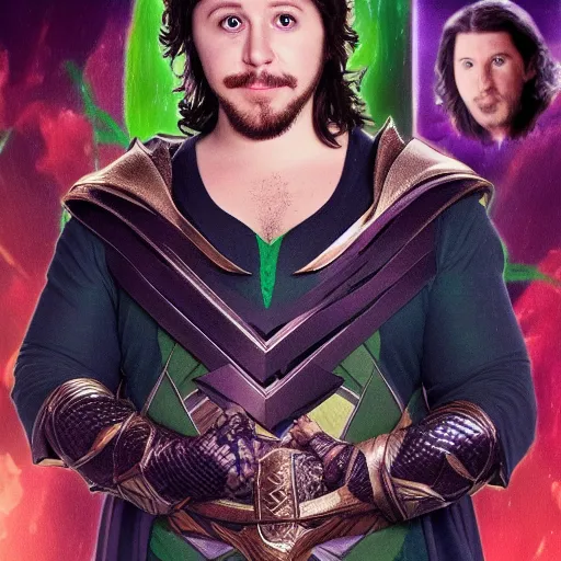 Image similar to Jon Tron as loki in the avengers, hyperrealistic