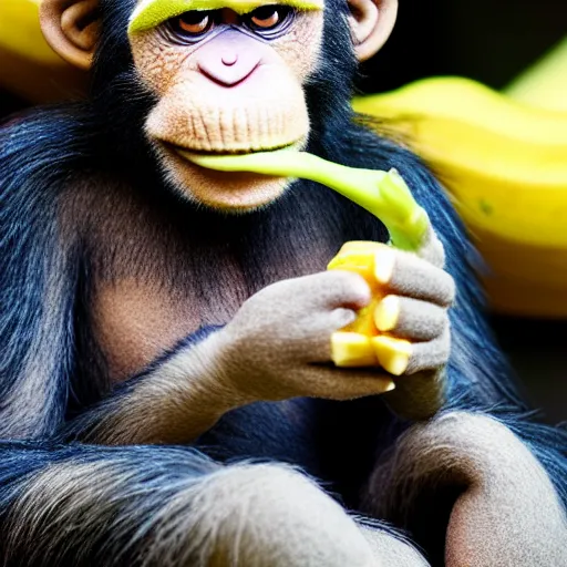 muppet chimpanzee eating banana high quality hyper | Stable Diffusion ...