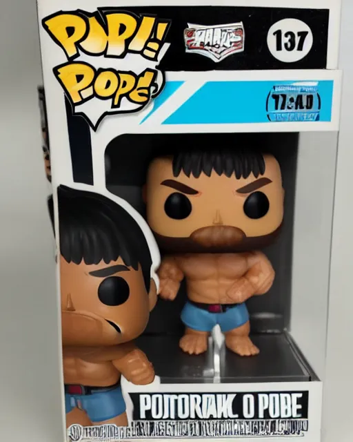 Image similar to Wrestler Funko Pop. Photographic, photography