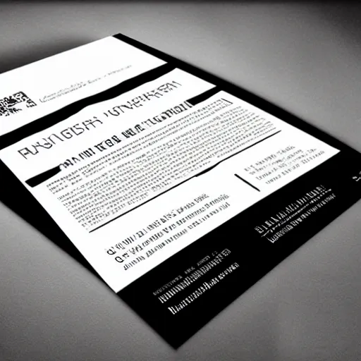 Prompt: square shaped contemporary flyer design for a freelance graphic designer, layout design, black and white colour palette, industrial punk, IP, template layout