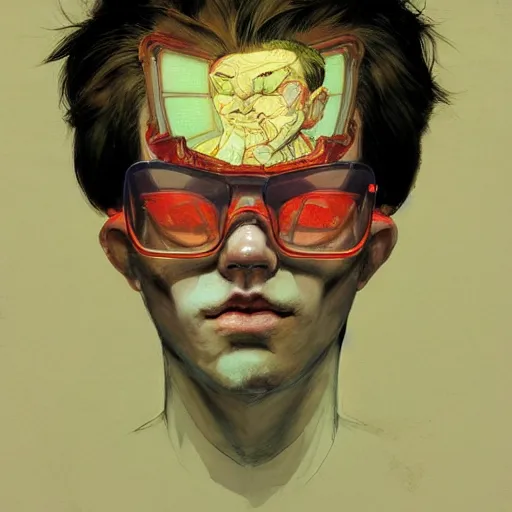 Image similar to prompt : soviet doomer portrait soft light painted by james jean and katsuhiro otomo and erik jones, inspired by akira anime, smooth face feature, intricate oil painting, high detail illustration, sharp high detail, manga and anime 1 9 9 9