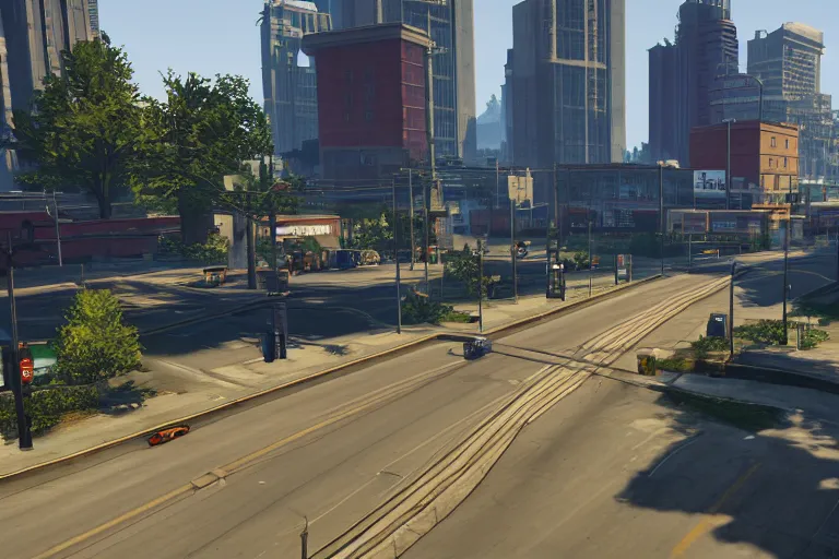 Image similar to screenshot of Grand Theft Auto 6: Atlanta, for ps5, Highly Detailed, Unreal engine 5, HD, 8k, GTX 3090,