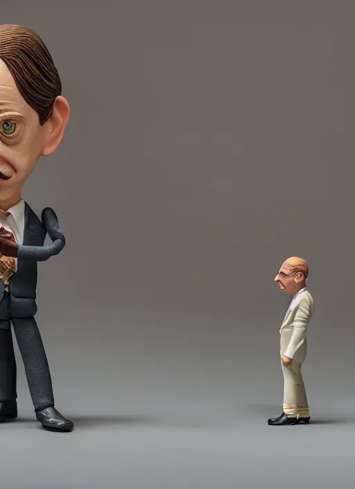 Image similar to product photography of a claymation action figure stylish gentleman steve buscemi, depth of field, zeiss lens, detailed, centered, by erwin olaf, joop geesink, wes anderson, breathtaking, 8 k resolution, extremely detailed, beautiful, establishing shot, realistic materials, hyperrealistic